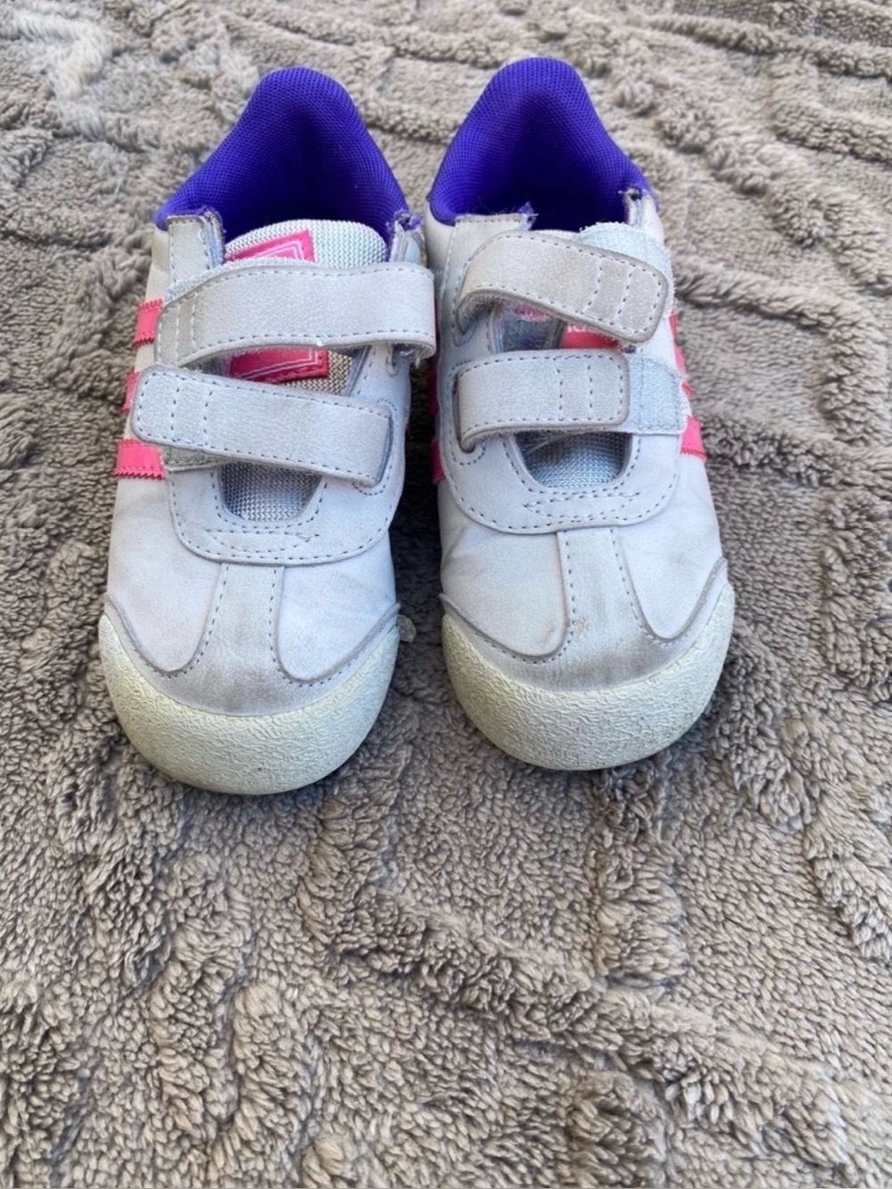 Adidas Originals Samoa Kids Shoes Gray Pink Purple Velcro Size 8K G99537